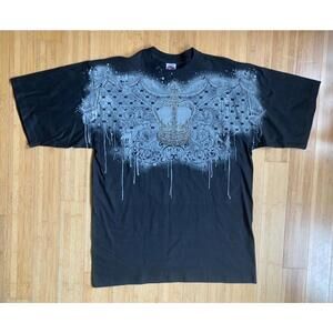 ONIX Crown Unicorn Tee Shirt Men ONIX Black Heavy Size 2XL Tall Rhinestones NWOT